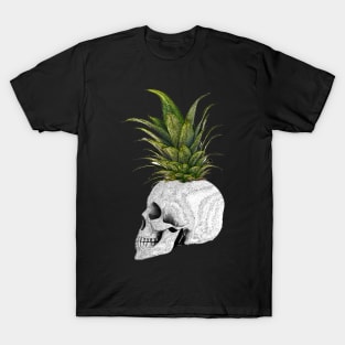 Humor skull and pineapple, fruit, summer, T-Shirt